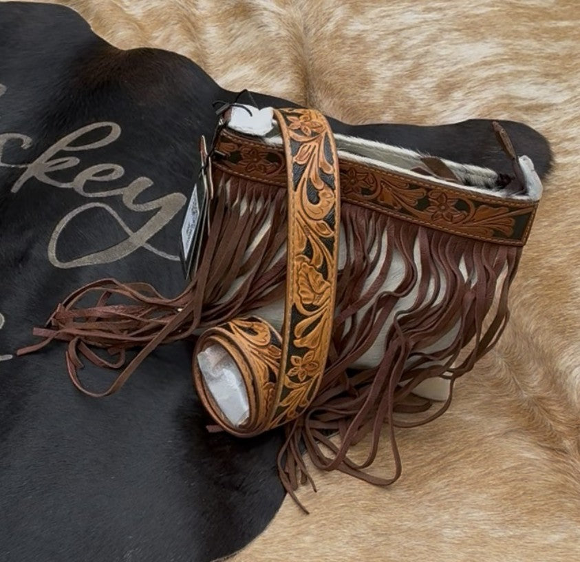 American Darling | Midnight Fringe Hair-on-Hide Crossbody (Concealed Carry)