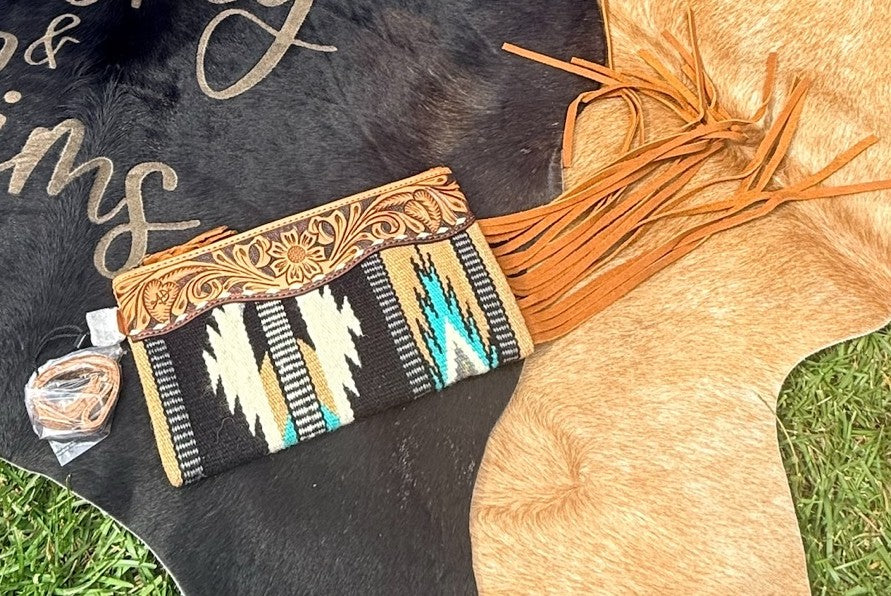 American Darling | The Western Fringe Tooled Leather Wristlet