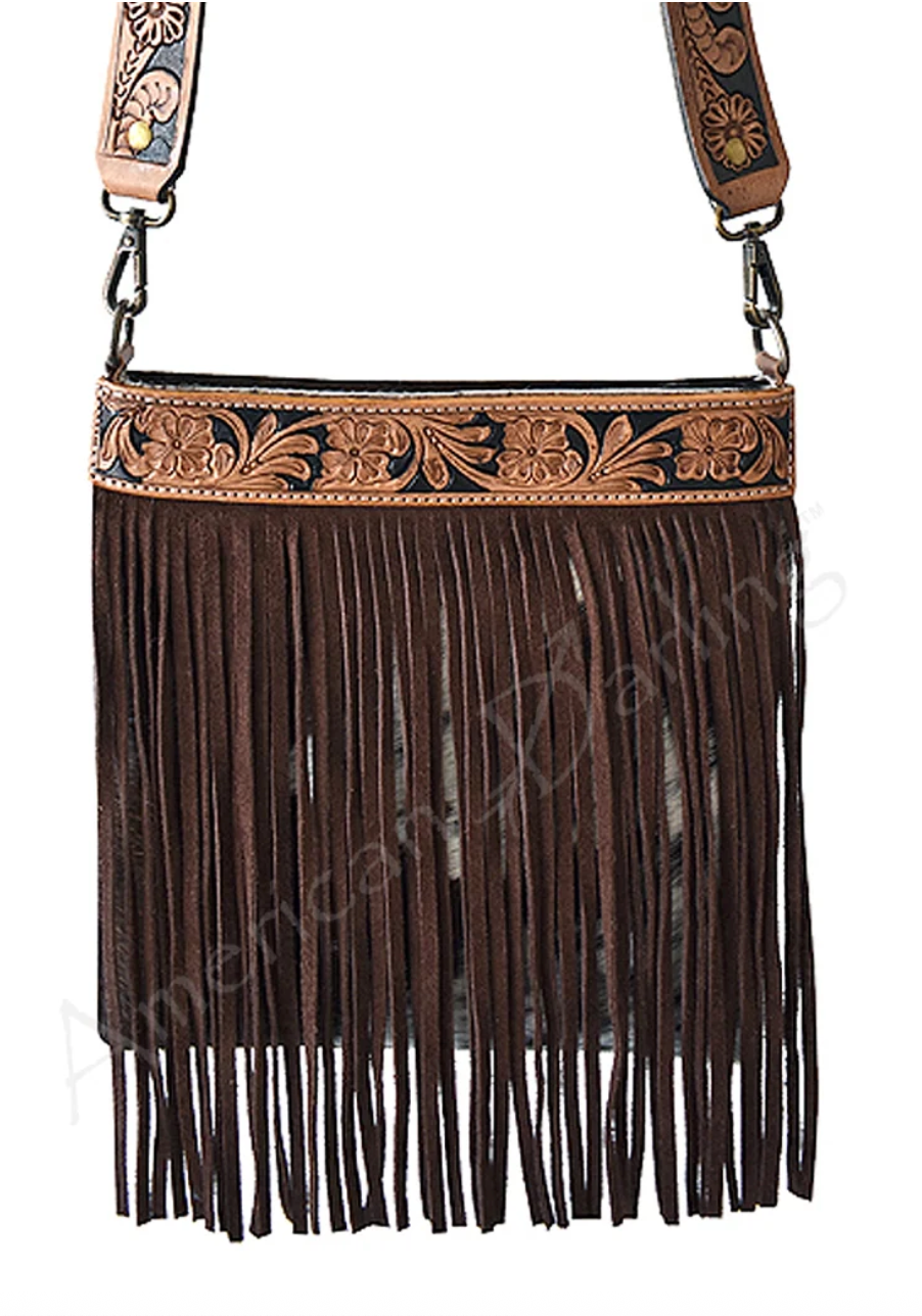 American Darling | Midnight Fringe Hair-on-Hide Crossbody (Concealed Carry)