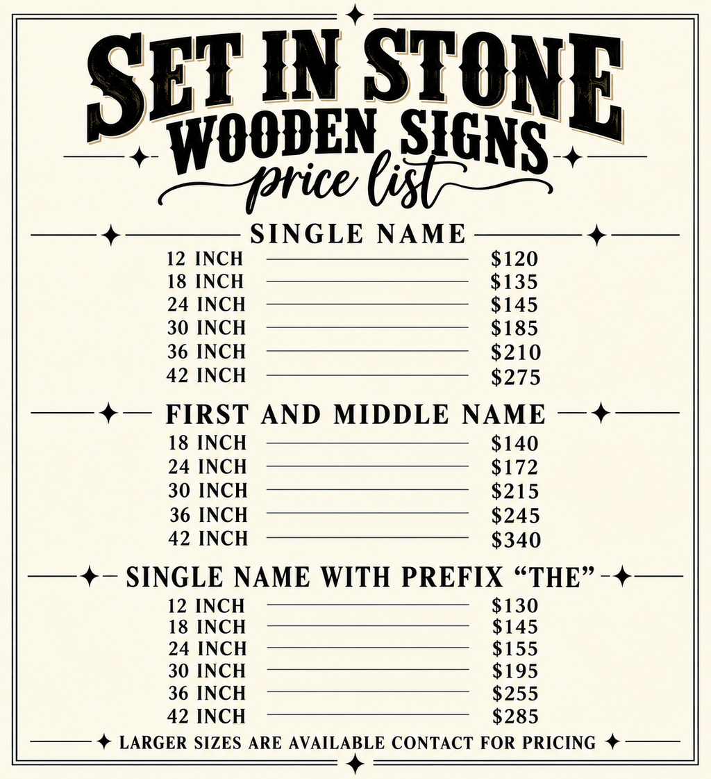 Personalized 3D Set In Stone Wooden Signs