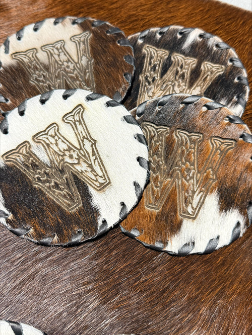 Custom Cowhide Coasters (Set Of 4)